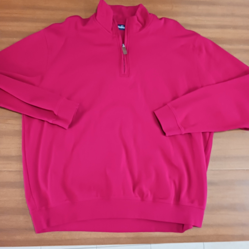 Jack Nicklaus Pullover Sweatshirt Mens Red XXL Golf UPF 50 Preppy 1/4 Zip Cotton